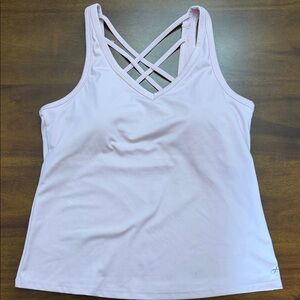 Elegant Light Pink Criss-Cross Tank Top